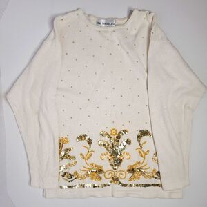 Vicki International Women's Long Sleeve Golden Embroidery Size L